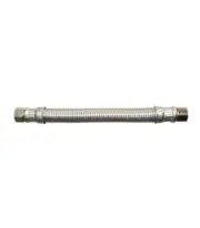 Two (2x) Watts 1 Foot Long 125 PSI Brained Stainless Steel Ice Maker Connectors