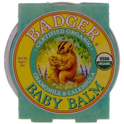 3 Pack Badger Baby Balm Tin, Chamomile and Calendula, 2 oz