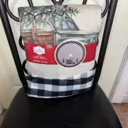 NEW HOLIDAY TIME 48" RUSTIC FARMHOUSE GREEN TRUCK CHRISTMAS TREE SKIRT