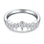 Sterling Silver .925 CZ Women's Stackable V Shape Band Fashion Ring Size 4-10