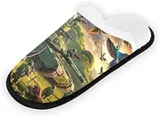 Mens Spa Slippers, Animal Corps Home Slippers for Women, Soft Guest Slippers Travel Slippers, Animal Corps, Medium