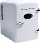 Mini Fridge Cooler 6-Can Portable, Eco-Friendly for Car/Office/Dorm - White