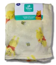 BLANKET PLUSH - DISNEY BOYS 243 - WINNIE POOH BEE - BABY TODDLER CRIB BED