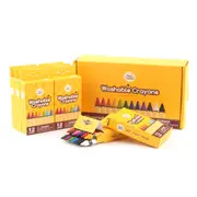 JarMelo Washable Crayons Bulk Set - 12 pcs - 8 pk, Non-Toxic and Easy-to-Clean for Children