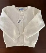 New with Tag ~ Jacadi Baby Girl Cardigan Sweater ~ WHITE ~ 18 m