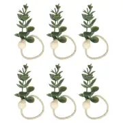 6Pcs Napkin Rings, Rustic Farmhouse Table Napkin Holders for Decoration, 116 mm