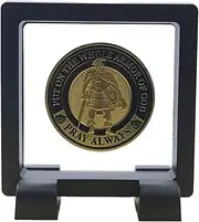 Challenge Coin Display Case, 3D Floating Clear Frame with Feet Stand, Jewelry Medallion Specimen Medal Holder Box