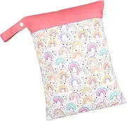 [Generic] Waterproof Reusable Wet Laundry Bag, Wet Dry Bags Reusable, 2 Zippered Pockets Waterproof Pouch Diaper Bag Organizer, Swim Yoga Gym Bag, Reusable Travel Laundry Bags for Dirty Clothes, Cloth Diapers