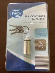 Welby Pill Container Keychain Silver Travel Turn and Lock~NIP~FREE SHIPPING!