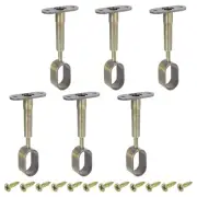 6 Pcs Oval Closet Shelf Bracket, Wardrobe Rod Adjustable Full Though Pipe Bronze