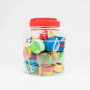 710 SILICONE ROUND CONTAINER, ASSORTED COLORS - 30CT JAR (FREE SHIPPING)