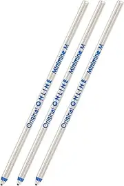 Ballpoint refill standard D1, 3 pieces, ink colour blue, medium point, replaceable mini micro pen refill, documentary proof, for multi-colour-pens, water proof
