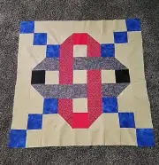 Handmade Quilt Top New Unfinished "Interlocking Chains" 35"x 36.5"
