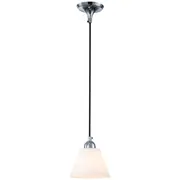 Modern Chrome Cable Pendants Lights Pymble Opal Matt Glassware Cono Period Lighting