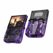 128G Handheld Game Console，3.5 Inch IPS Screen Linux System, Retro Gaming Console Built in 20000+ Games, 3000mAh Battery, Purple