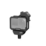 Lightweight Gopro Rig Cage with 3.5mm Audio Mic Compatible with Hero 12 9 Max & Light/ Lens Mods