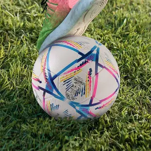 卡塔爾世界杯用球5號膠黏足球歐冠小學生成人比賽訓練考試通用球