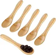 6 PCS Small Wooden Spoons 3.5 Inch Tiny Wooden Spoons Small Spoons for Spice Jars Honey Spoons Mini Wood Condiment Spoons Handmade for Sauces Ice Cream Coffee Sugar Pepper