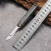EDC Stainless Steel Pocket Foldable Utility Knife Keychain Outdoor Scalpel Blade