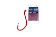 100 x Jarvis Walker Size 1/0 Suicide Octopus Hooks - Red Chemically Sharpened 1