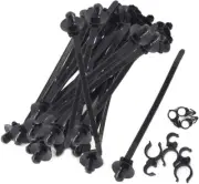 Fir Tree Nylon Push Mount Zip Ties 50Pcs, Heavy Duty Black Wire Zip Tie Mounts..