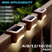 Solar LED Bright Deck Lights Outdoor Garden Patio Railing Decks Path Lighting US