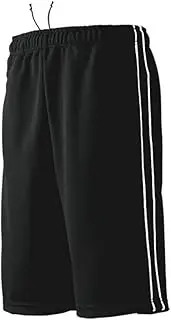 [Wundou] P2080-34 Piping Training Half Pants, Sweat Absorbent, Quick Drying, Jersey, Black