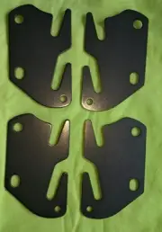 4 Bed Rail Double Hook Flat Slot Plates Fits 2" Bracket or Bed Post 13 ga. Steel