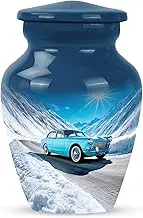 Keepsake Urns for Ashes, Cremation Mini Urn for Human Ash, Memorial Gift for Mother, Blue, 3 Inch