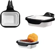 2Pack Car Sauce Holder - Vent Dip Clip for Dipping Sauces - In-Car Ketchup Dish Container for All Vehicles (Black)