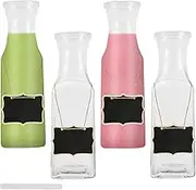 Square Glass Carafe with Lid Thick Versatile Beverage Serveware Carafe Solid Clear Glass Pitcher Beverage Dispenser for Home Usage(Transparent Color)