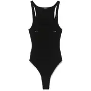 [Mugler] Mugler Pierced Bodysuit M BLACK