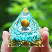 Crystals Stone Orgone Pyramid Energy Generator Natural Amethyst Peridot M
