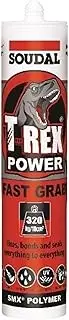 Soudal T-Rex Power Bond Fast Grab Sealant, Bright White, 290 ml