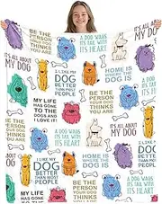 Wazzio Pet Blanket Gifts 50"x60", Cool Dog Gifts for Dog Lovers, Ideal Pet Themed Presents for Women, Blanket for Birthday Gift Ideas on Sofa Counch, Cute Animal Throw Blanket for Adult