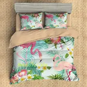 v3284 Bed Sheets Flamingo Bed Doona Duvet Cover Set Pillowcase Bed Sheets IU3284