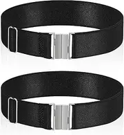 [YUXIANLB] Pack of 2 Adjustable Thigh Belts with Buckle Plus Size Elastic Black Garters Thigh with Adjustable Buckle for Thick Cosplay, Black, One Size