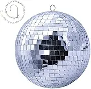 10-Inch Silver Mirror Disco Ball - The Ultimate Party Decoration for Wedding, Transform Your Event with Dazzling Light Reflections (Silver)