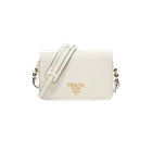 Prada Vitello Phenix Flap Crossbody Bag White