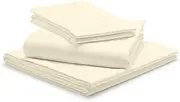 1000-TC Egyptian Cotton Sheets Split California King Size, 5-Piece Extra Long-Staple 1000-Thread-Count Pure 100% Cotton Soft Breathable Sateen Weave, Fits Mattress 12" Deep Pockets - Ivory