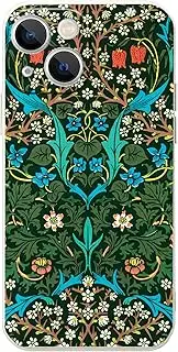 Case for iPhone 13 Mini, Retro Aesthetic for iPhone 13 Mini Case Flower, Green Waterproof and Shockproof Phone Case for iPhone 13 Mini(5.4inch)