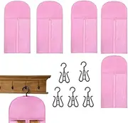 Zasdvn Wig Storage Bags, 5-Piece Dust-proof Hair Extension Holder Wig Organizer Set, Portable Wig Hanger, Non-Woven Wig Travel Case, Hairpieces Storage Bag for Women, Men