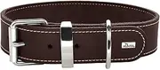 HUNTER Aalborg Special Dog Collar, Leather, Durable, Comfortable, 60 (M-L), Dark Brown