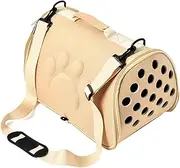 PEPLAYTAL 1PC Stylish Eva Pet Carrier Bag Portable Cross Body Backpack for Cats and Dogs Breathable Design Gold for Outdoor Travel and Daily Use