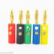 10pcs Gold Plated 4mm Banana Plug Male 5 Colors Speaker Cable Test Connectors