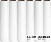 MINGRACE Lint Roller Refills, 9.5 inch Wide, Extra Sticky, 60 Sheets/Roll, Pack of 6, Total 360 Sheets, White, Plastic, Manual, Large Surface Cleaning