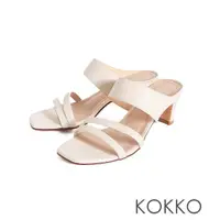 在飛比找momo購物網優惠-【KOKKO 集團】逆天美型簡約感真皮扁跟涼鞋(白色)