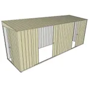 Build-a-Shed 1.5 x 5.2 x 2m Sliding Door Tunnel Shed With 3 Sliding Side Doors - Cream