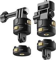 NEEWER 6 in 1 Action Camera Mount Kit, Compatible with Hero 13 12 11 Max DJI Osmo Action Insta360, Metal Magnetic Quick Release Mount with 1/4" Thread & Folding Fingers for POV Shots, GP-23