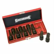Sidchrome 9 Piece 1/2" Drive In-Hex A/F Impact Socket Set